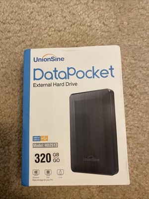 UnionSine DataPocket External Hard Drive 320GB New In Box Sealed