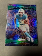 2024 Panini Prizm - Fireworks De'Von Achane #12 Green Prizm