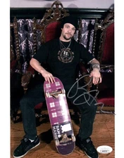 Bam Margera Signed Autographed 8X10 Photo Jackass Holding Skateboard JSA