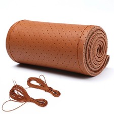 Genuine Leather Car Steering Wheel Cover Wrap Anti-slip Diy Sewing For 15 38cm Genuine Leather Car Steering Wheel Cover Wrap Anti-slip Diy Sewing For 15 38cm