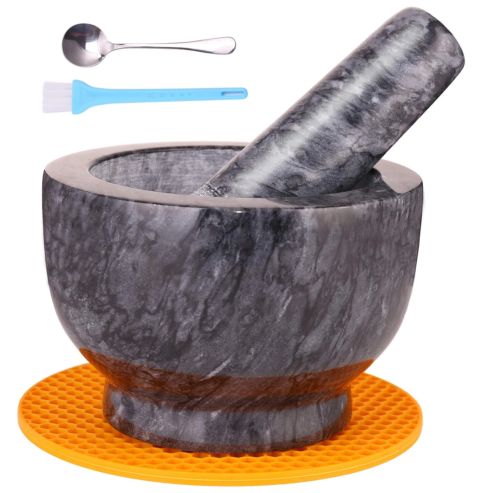 Mortar and Pestle Set, Guacamole Bowl Polished Natural Marble Stone, Grinder ...
Opens in a new wind