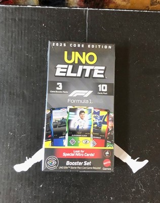 Mattel Games UNO Elite F1 Formula 1 2025 1x Booster Set 3x packs 10 cards each