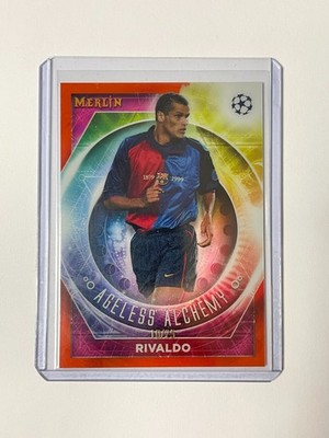 RIVALDO BARCELONA AGELESS ALCHEMY ORANGE/25 TOPPS MERLIN CHROME UCL 2022-2023