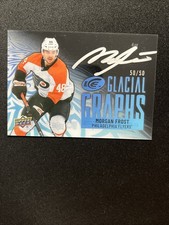 24-25 UD ICE Hockey Auto Glacial Graphs GG-23 Morgan Frost 50/50