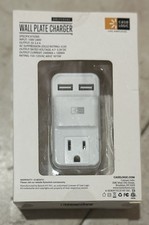2.4A Output Wall Plate Charger Dual USB Ports 1 Outlet