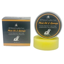 Mink Oil Leather Conditioning Balm with Beeswax  Waterproofs & Restores Leather