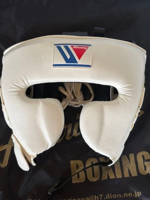 Winning Boxing Head gear FG-2900 Face Guard size L White String Winning Boxing Head gear FG-2900 Face Guard size L White String
