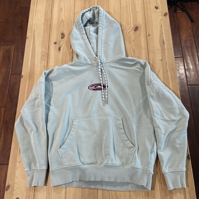 Quiksilver Pullover Hoodie Womens Small Teal Sweatshirt Surf Skate 2000s Y2K