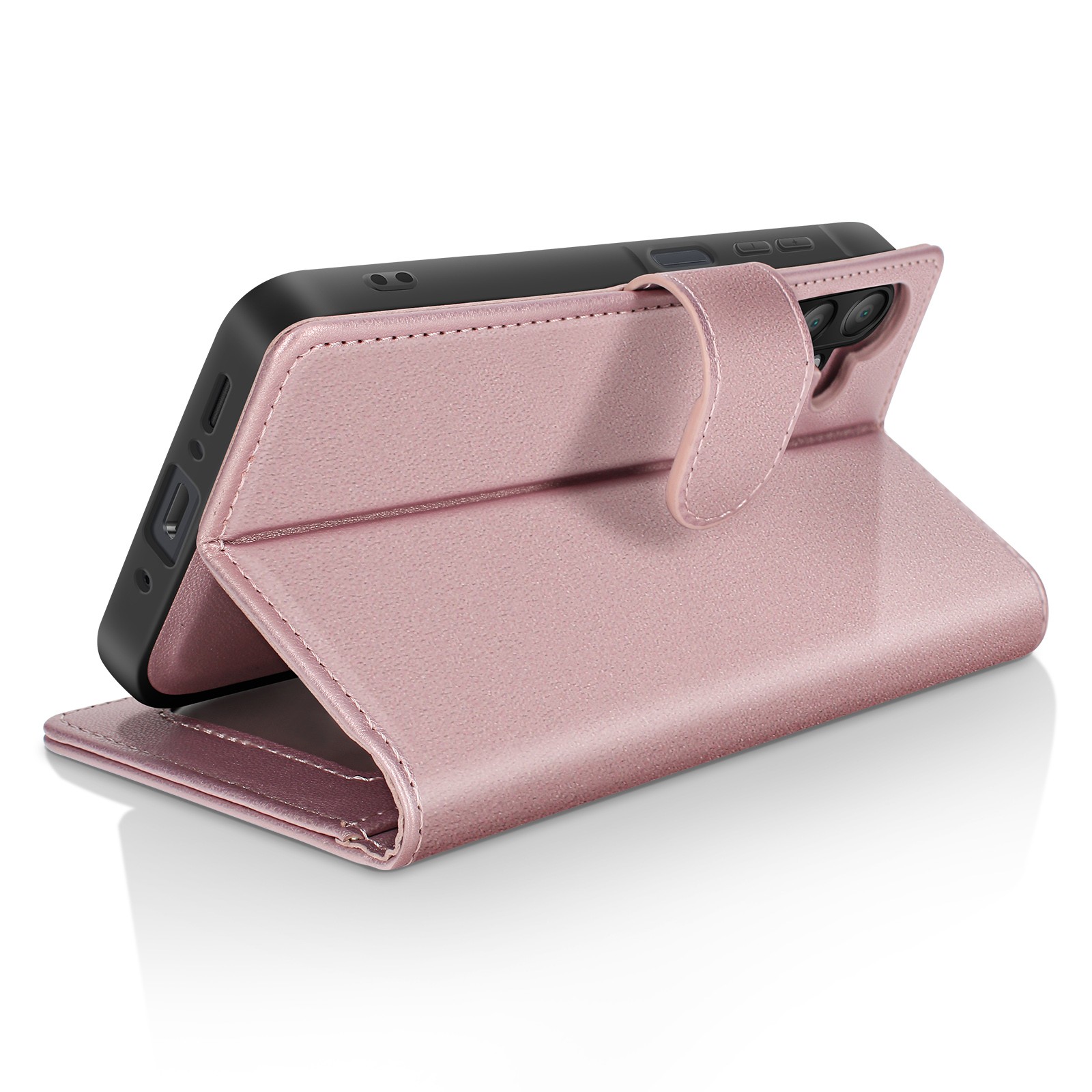 Étui Galaxy A16 Rose avec Coque Détachable et Support Intégré