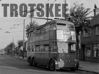 Larger Negative London Transport Trolleybus Leyland TTB2 BRCW 80 CGF80 c1950s