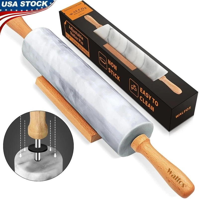 Marble Rolling Pin Food Grade Silicone Baking Pastry Tool Non Stick Kitchen Gift