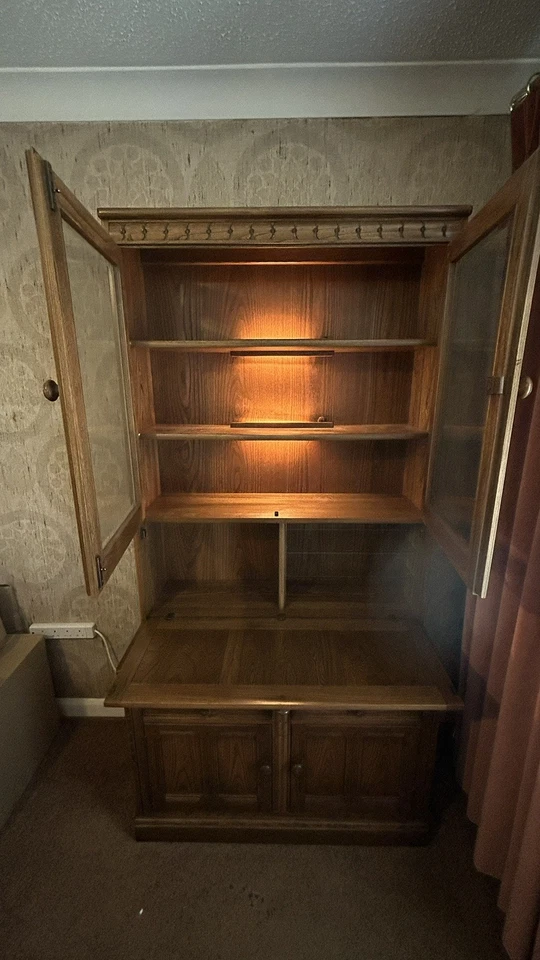 Ercol Mural Wall Unit Drinks Display Cabinets Golden Dawn - Image 2 of 4