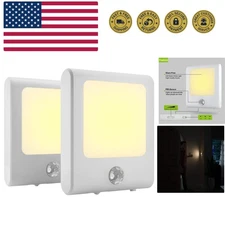 Plug in Motion Sensor Lights with Adjustable Brightness,Warm White Motion Act...