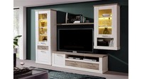 Wohnwand 3 Duros Anbauwand Wohnkombi Wohnzimmer In Pinie Weiß Und Eiche Antik