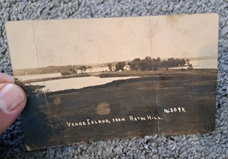 Cartolina RPPC Venns Island da Astro Hill Lake Villa Antiochia Illinois 1917