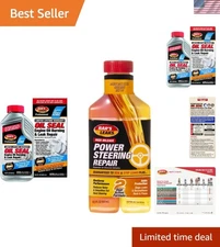 Ultimate 16oz Engine Oil Leak & Burning Fix with High Mileage Power Steering Aid