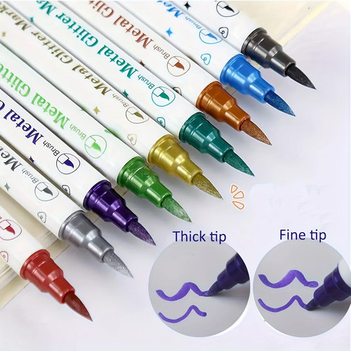Temporary Skin Tattoo Pen with 10 Colors,Long-Lasting Colors,Dual-Ended Design - Picture 9 of 13