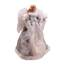 Kurt Adler Kurt S. Adler UL 10-Light 14-Inch Silver and Gray Angel Treetop,