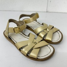 Salt Water Sandals Gold Metallic Leather Original / Girls 12