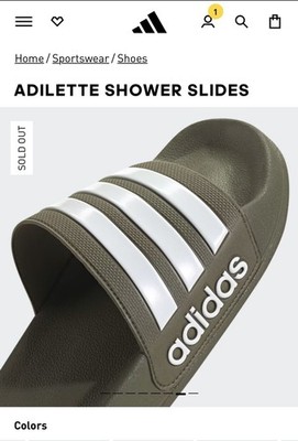 Adidas Adilette Olive Green Shower Cloudfoam Italy  Slides GZ9509 Size 4(22.5cm)