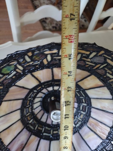 Vintage Deko Tiffany Stil Buntglas hängende Pendelleuchte groß 16" - Bild 7 von 11