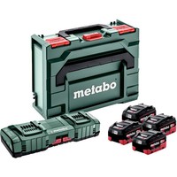 Metabo Basis Set Lihd 18V 4 X 10,0Ah Akkus LadegeräT Asc 145 Duo Metabox 145