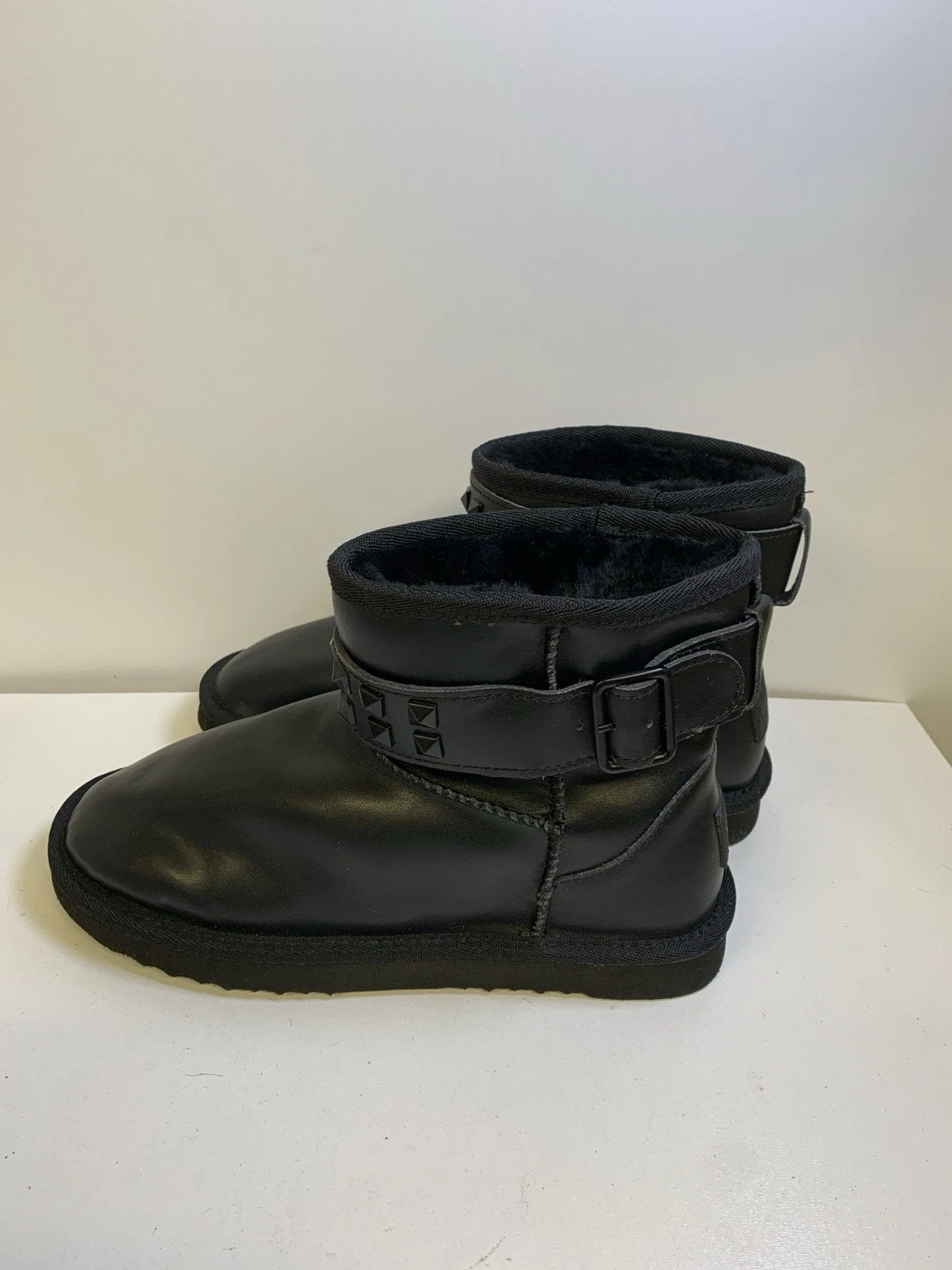 womens boots Fuzzies Sheepskin Black Uk 7