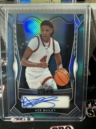 Ace Bailey 2025 LEAF METAL - Light Blue Prismatic Metal Auto 8/49 RC Jazz