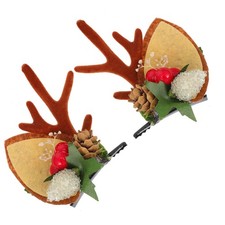  Reindeer Antler Hair Clips Accessories Christmas Headdress Xmas Hairpins