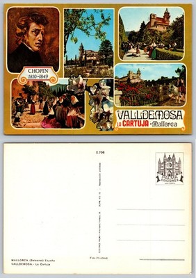 Vintage Chopin Valldemossa Mallorca La Cartuja Postcard Spain 1970