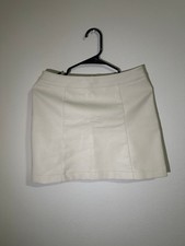 Forever 21 White Faux Leather Mini Skirt with Back Zipper