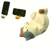 Cat Phone Stand Holder Cute Resin Desk Non Slip White 3.3x2.3x2.0 Inch