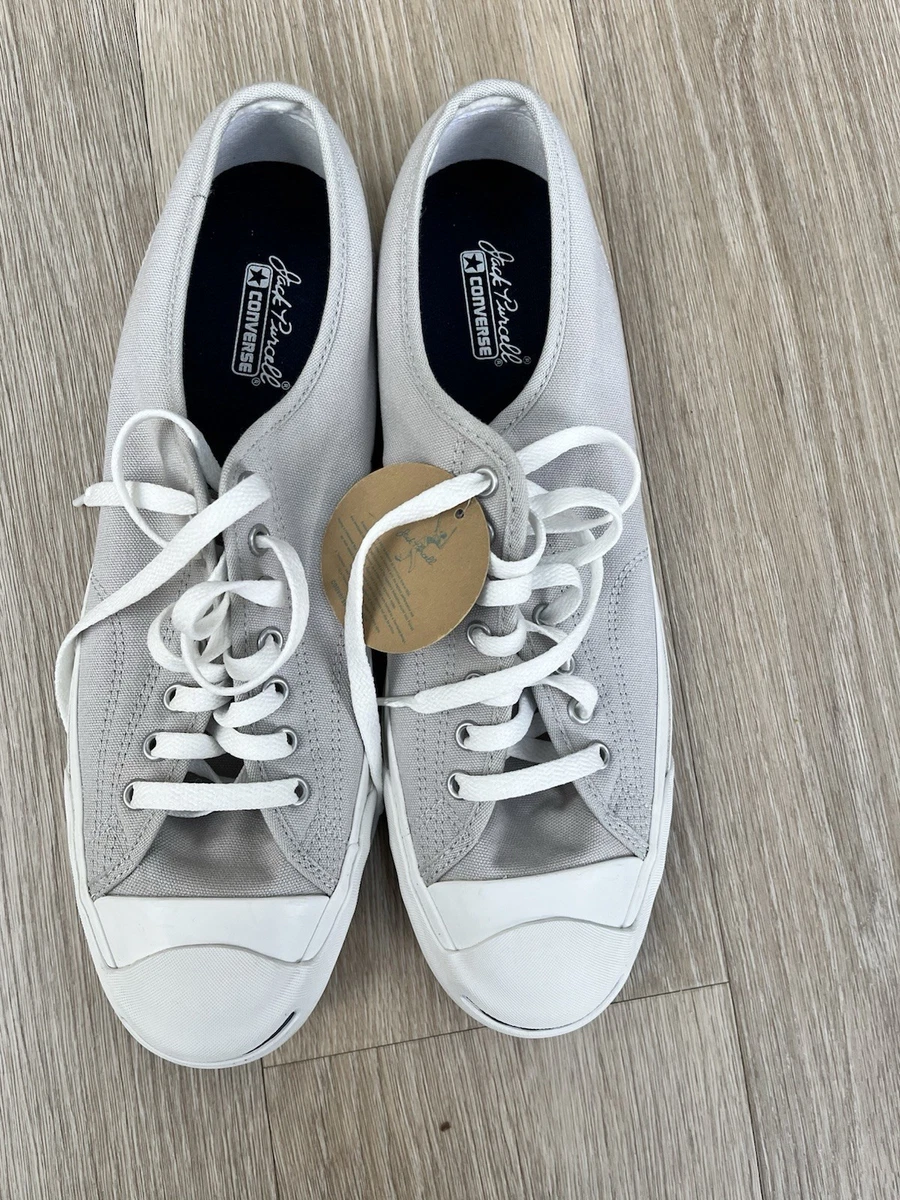 Converse Jack Purcell Herren Schnürschuhe Niedrig Turnschuhe Grau/Weiß US11,5 UK 11,5