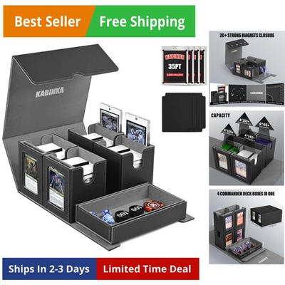 #ad Commander Deck Box for MTG Fits 400 Double Sleeved Card Storage 5 IN 1 Remo... $77.32