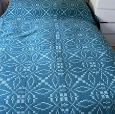 Welsh Tapestry Wool Blanket Reversible Throw Green 102” x 119” Trefriw Mills 