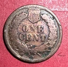 ERROR 1868 US Indian Head Cent! Semi Key Date CUD Mint ERROR Rev Shield! Neat