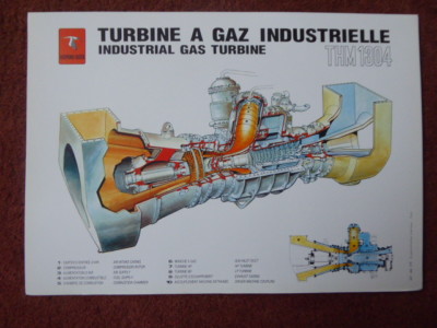 1978 HISPANO-SUIZA INDUSTRIAL GAS GASTURBINE THM 1304 ECORCHE CUTAWAY