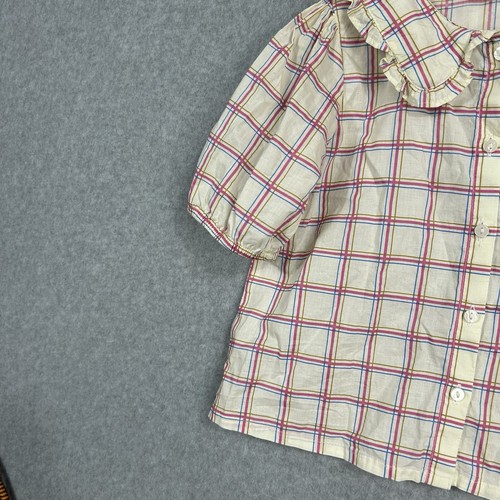 H&M Top Cute Collar Size 7 Girls Pink Blue Cream - Imagen 2 de 6