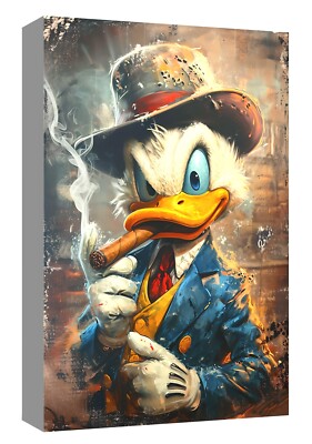 donald duck cigar brainwash canvas wall art Wood Framed Ready 2 Hang small  XXL