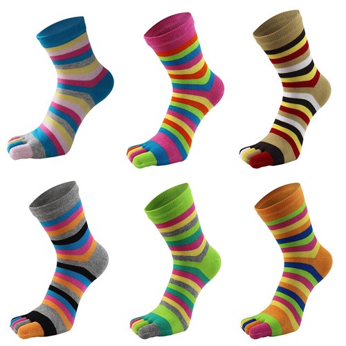 Lot de 5 paires de chaussettes à cinq doigts en coton pour enfants de 1