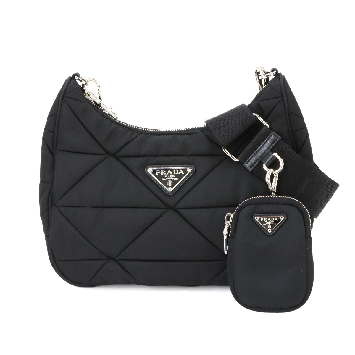 PRADA Padded Shoulder Bag Nylon Nero Black 1BC151 Purse 90266180 