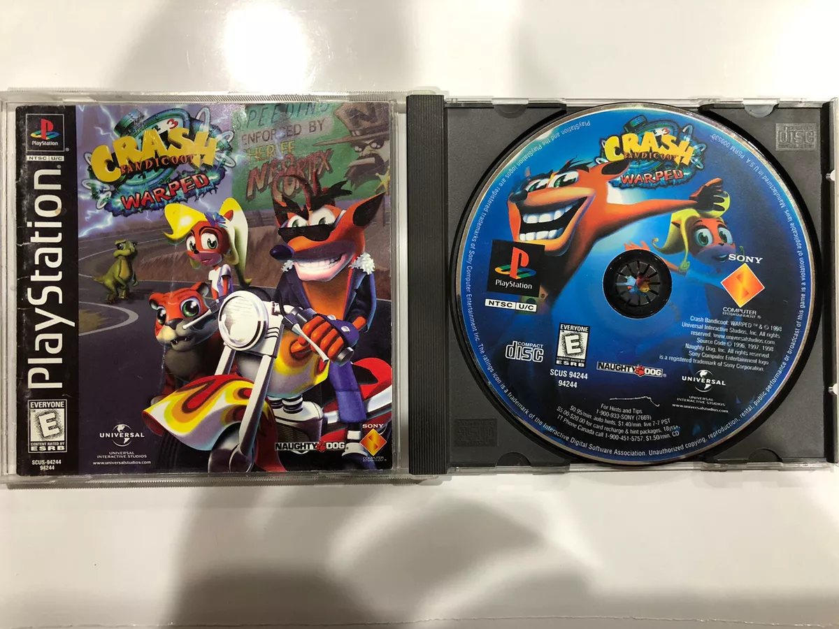 Crash Bandicoot Warped Sony Playstation  Crash bandicoot, Videogames, Crash  jogo