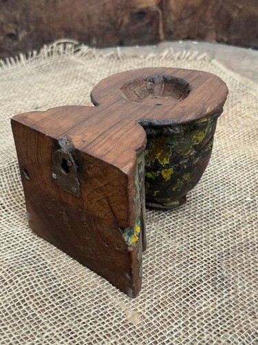 Antique Wooden Wall Hang Candle Holder Original Old Hand Carved - Picture 9 of 11