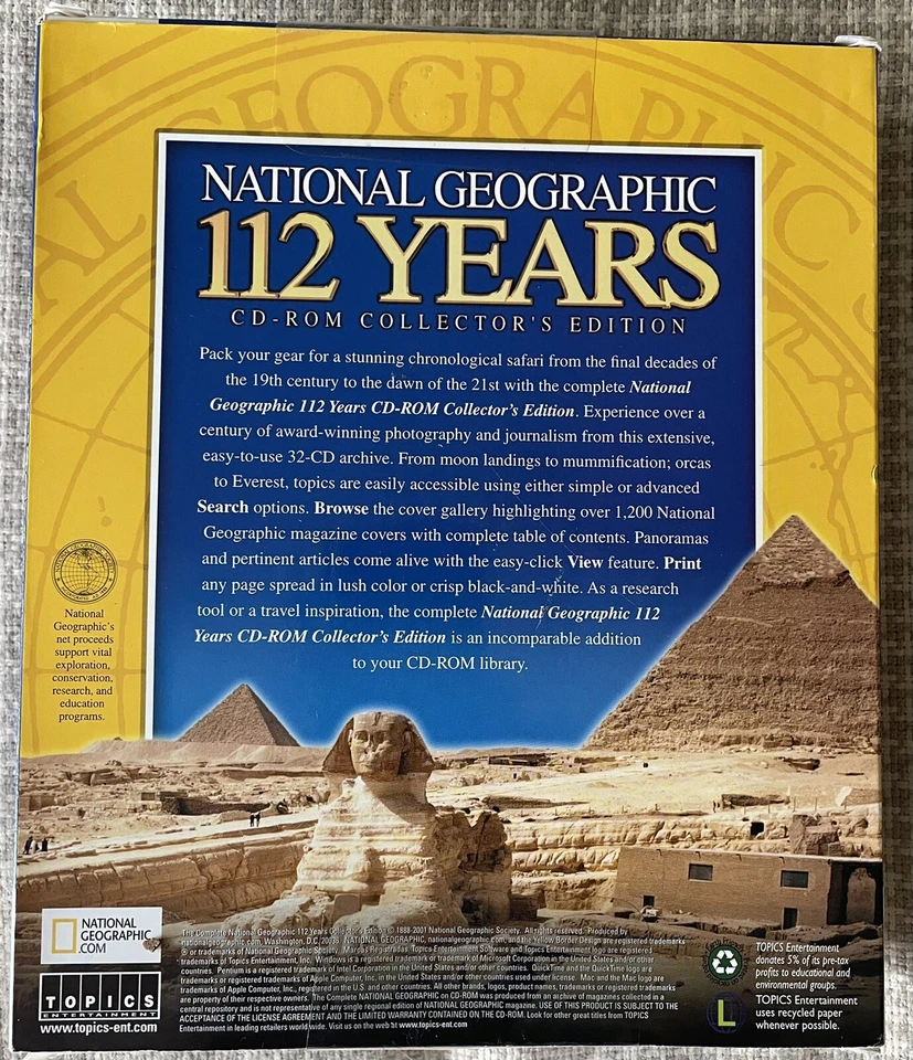 NATIONAL GEOGRAPHIC 112 Years (1888-2000), 32 CD-ROM Collector's Edition Sealed - Image 2 of 3