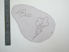 vtg 1960s 70s Tattoo Flash acetate stencil Star Cloud and Bolt Cloud SKY4