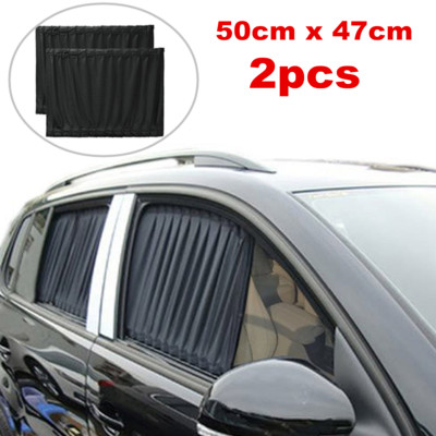 2x Car Sun Shade Side Window Curtain Foldable Sunshade UV Protection Accessories