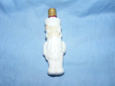 Weihnachten Figur Glühbirne lächelnder Mann Vintage Milchglas Dekoration C7