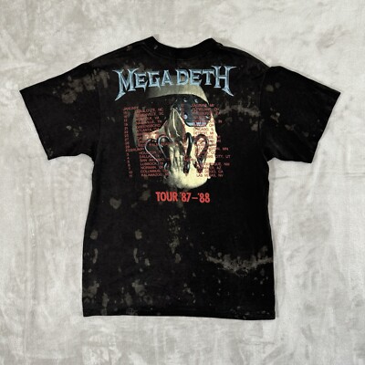 Vintage Megadeth Wake Up Dead Tour T Shirt Size XL 1987 80s Peace