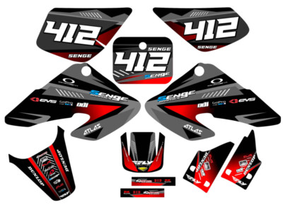 2000-2003 XR 50 SURGE Black Senge Graphics Kit Compatible with Honda