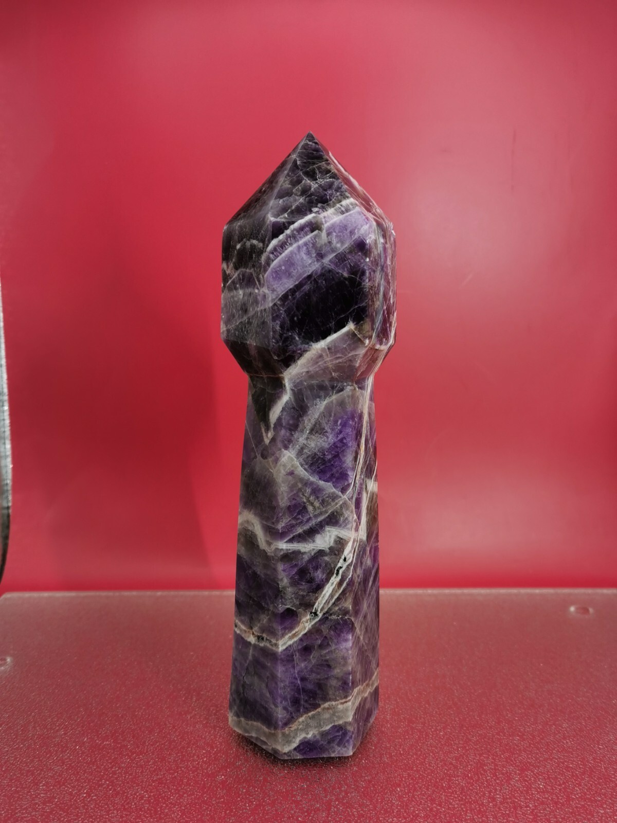 Natural Dream Amethyst Crystal Wand Tower Point Obelisk Point Reiki Healing 2+LB